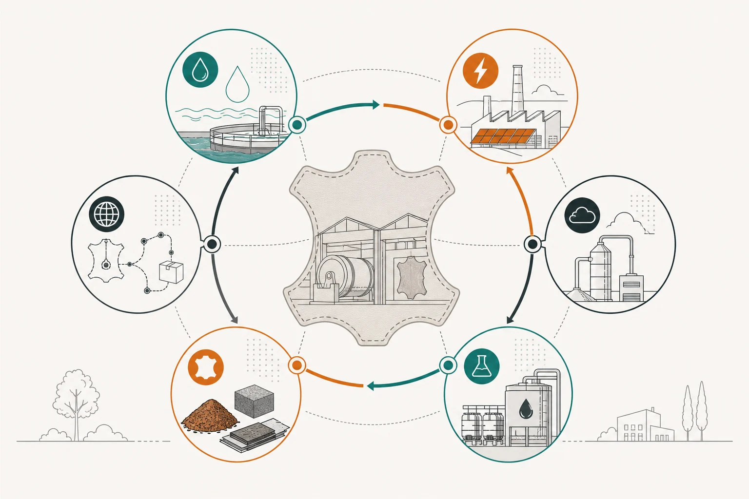 Schema visivo: Sostenibilità nella concia: quali indicatori bisogna realmente misurare